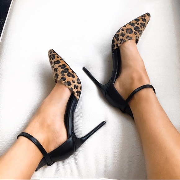 🆕 LEOPARD PRINT FAUX LEATHER POINTY TOE HEELS! - Picture 2 of 8